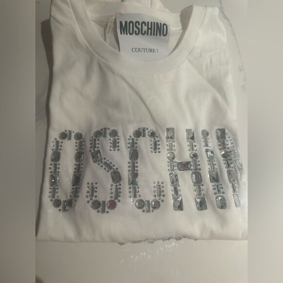 MOSCHINO - oversized tee with rhinestones - size XS ✨NWT✨ - Picture 12 of 15